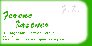 ferenc kastner business card